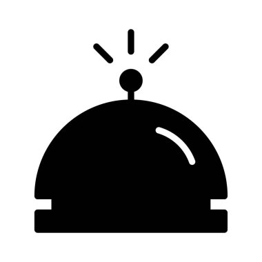 otel resepsiyon zil Resepsiyon düz simgesini, vektör, illüstrasyon  