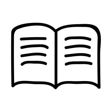 açılan kitap düz simgesi, vektör, illüstrasyon kavramı okuma, 