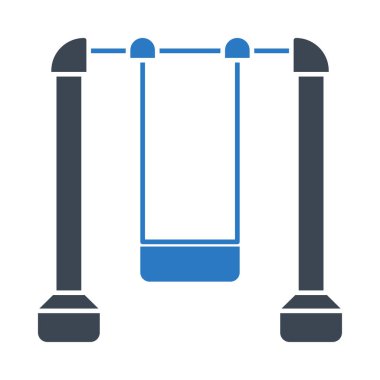 park salıncak düz simgesi beyaz arka plan, vektör, illüstrasyon izole