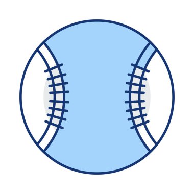 beysbol topu düz simgesi beyaz arka plan, vektör, illüstrasyon izole