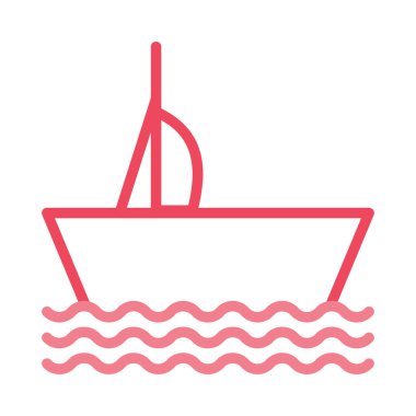 Yat düz simgesi, vektör, illüstrasyon, cruise kavramı 