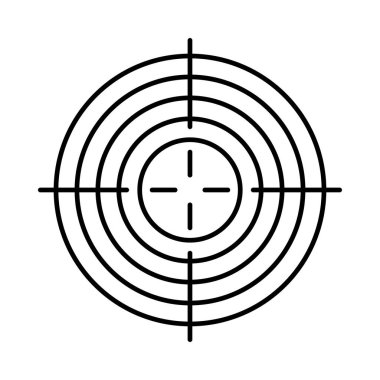 Dart tahtası düz simgesi beyaz arka plan, vektör, illüstrasyon izole