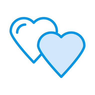 Kalpler düz simgesi, vektör, illüstrasyon, sevgi ve romantik kavramı 