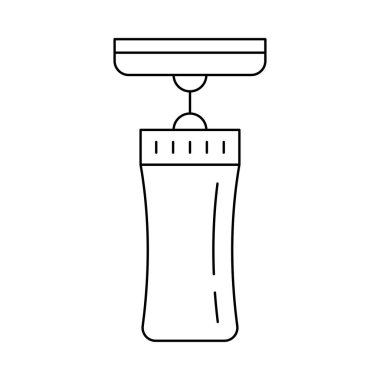 boks torbası düz simgesi beyaz arka plan, vektör, illüstrasyon izole