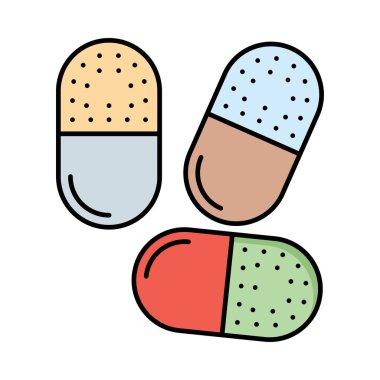 hapları düz simgesi beyaz arka plan, vektör, illüstrasyon izole