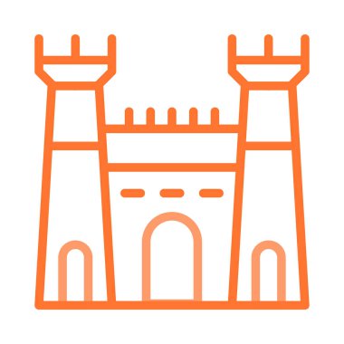 İnşaat düz simgesi, vektör, illüstrasyon Kalesi