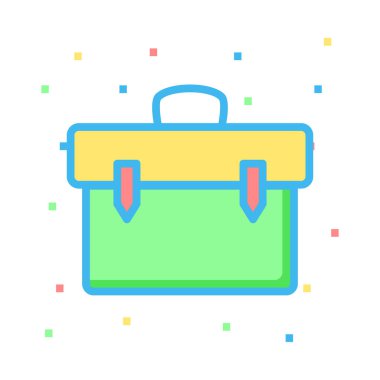 Evrak Çantası'nı düz simgesi, vektör, illüstrasyon