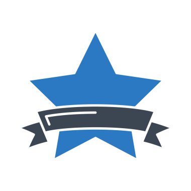 yıldız ödülü düz simgesi beyaz arka plan, vektör, illüstrasyon izole