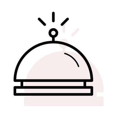 otel resepsiyon zil Resepsiyon düz simgesini, vektör, illüstrasyon  