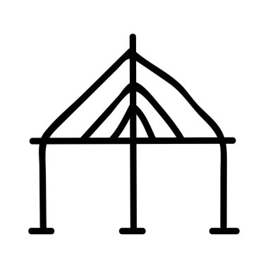 kamp çadırı düz simgesi, vektör, illüstrasyon