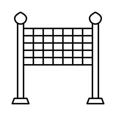 Beyaz arka plan, vektör, illüstrasyon izole voleybol net düz simgesi