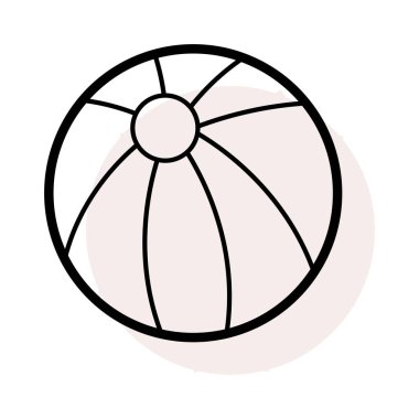 Futbol topu düz simgesi, vektör, illüstrasyon 