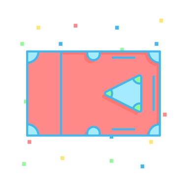 Bilardo Masa düz simgesi, vektör, illüstrasyon 