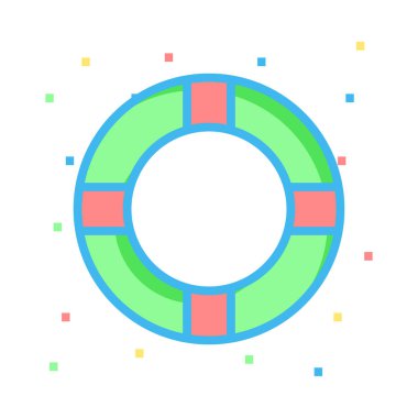 hayat tüp düz simgesi, vektör, illüstrasyon 