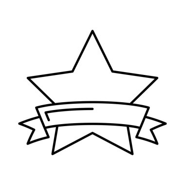 yıldız ödülü düz simgesi beyaz arka plan, vektör, illüstrasyon izole