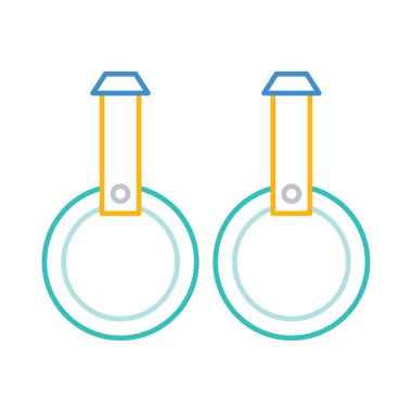 Beyaz arka plan, vektör, illüstrasyon izole jimnastik yüzük düz simgesi