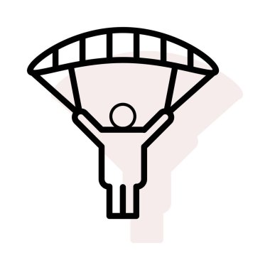 paraşüt uçuş düz simgesi, vektör, illüstrasyon