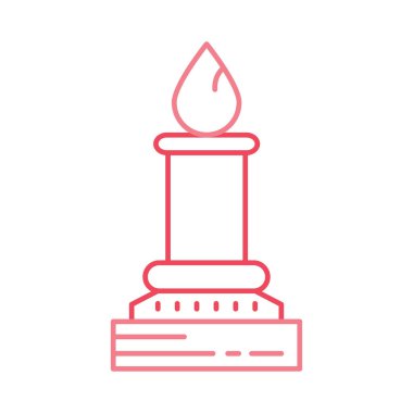 memorial mum düz simgesi beyaz arka plan, vektör, illüstrasyon izole