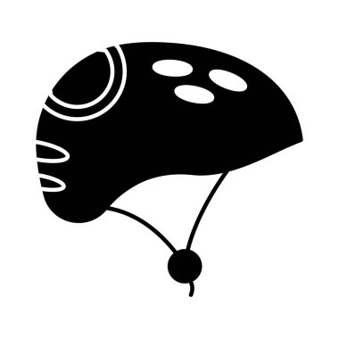 Emanet Bisiklete binme kask düz beyaz arka plan, vektör, illüstrasyon izole simgesi