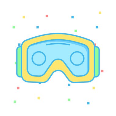 kar maskesi düz simgesi, vektör, illüstrasyon