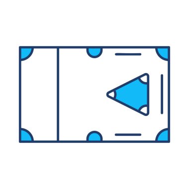 Bilardo Masa düz simgesi, vektör, illüstrasyon 