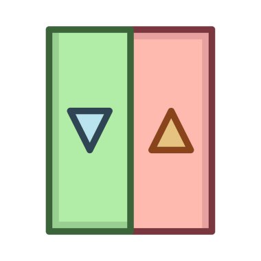 Asansör oklar düz simgesi, vektör, illüstrasyon