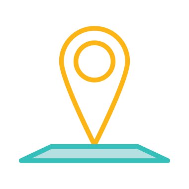 konumu PIN harita düz simgesi, vektör, illüstrasyon 