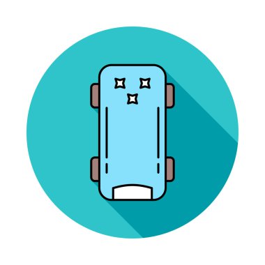 Beyaz arka plan, vektör, illüstrasyon izole kaykay düz simgesi