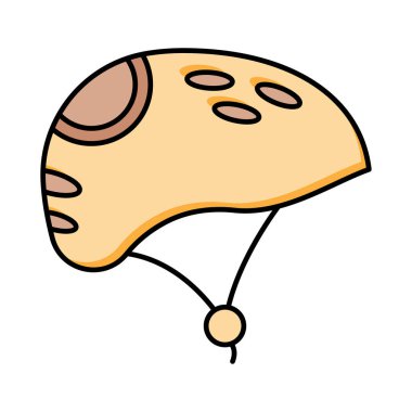 Emanet Bisiklete binme kask düz beyaz arka plan, vektör, illüstrasyon izole simgesi