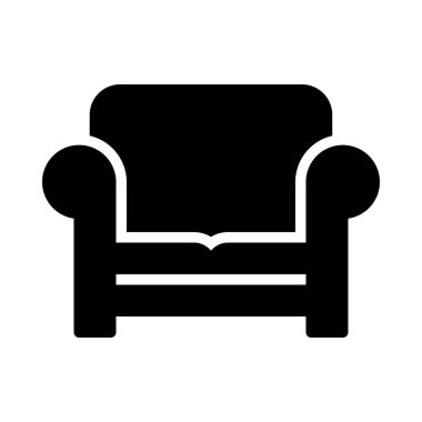 Kanepe düz simgesi, vektör, illüstrasyon  