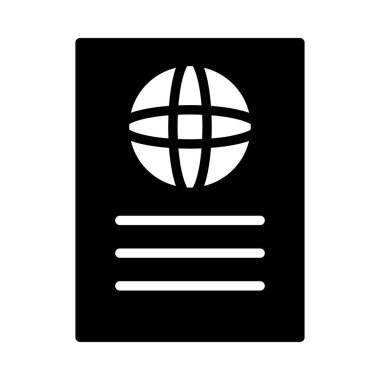 Pasaport düz simgesi, vektör, illüstrasyon