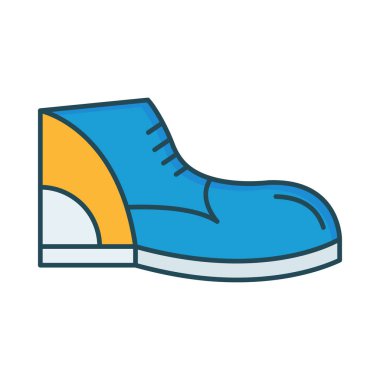 spor ayakkabı düz simgesi beyaz arka plan, vektör, illüstrasyon izole