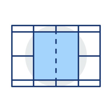 Tenis Kortu düz simgesi beyaz arka plan, vektör, illüstrasyon izole