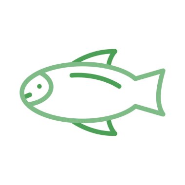 Balık düz simgesi, vektör, illüstrasyon