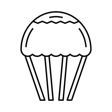 Uçuş düz simgesi beyaz arka plan, vektör, illüstrasyon izole paraşüt