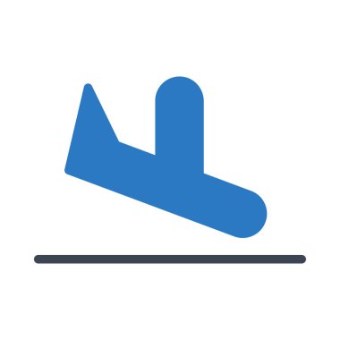 iniş uçak düz simgesi, vektör, illüstrasyon