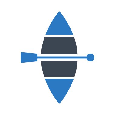 Kano kürek düz simgesi beyaz arka plan, vektör, illüstrasyon izole  