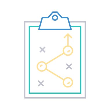 strateji düz simgesi beyaz arka plan, vektör, illüstrasyon izole Pano