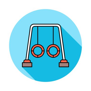 park salıncak düz simgesi beyaz arka plan, vektör, illüstrasyon izole