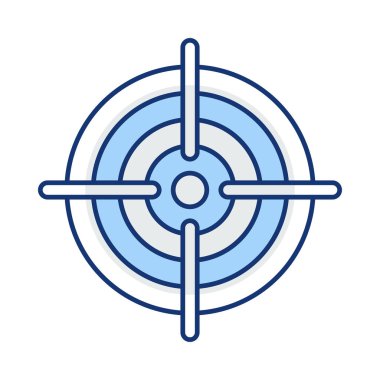 dart tahtası düz simgesi beyaz arka plan, vektör, illüstrasyon izole