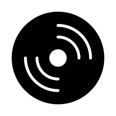 CD disk düz simgesi, vektör, illüstrasyon