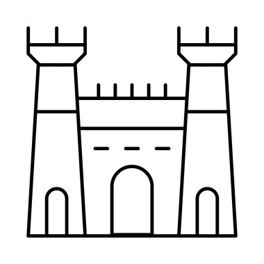 Fort vektör renkli simge yapı castle