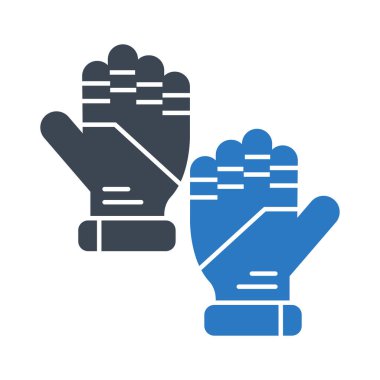 Kriket eldiven düz simgesi beyaz arka plan, vektör, illüstrasyon izole 