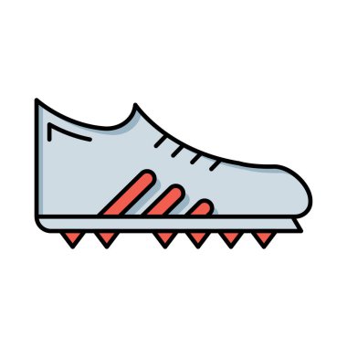 spor ayakkabı düz simgesi beyaz arka plan, vektör, illüstrasyon izole