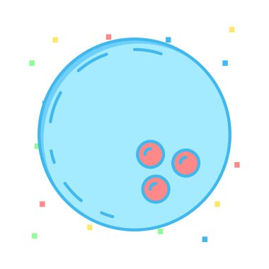 bowling topu düz simgesi beyaz arka plan, vektör, illüstrasyon izole