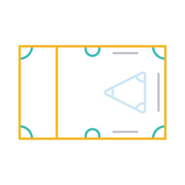 Bilardo Masa düz simgesi, vektör, illüstrasyon 