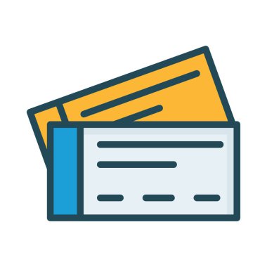 Tur düz simgesi, vektör, illüstrasyon, biletleri seyahat kavramı 