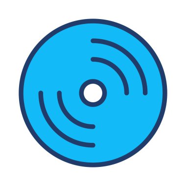CD disk düz simgesi, vektör, illüstrasyon
