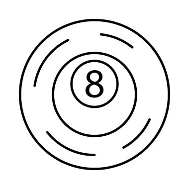 Bilardo topu düz simgesi beyaz arka plan, vektör, illüstrasyon izole 