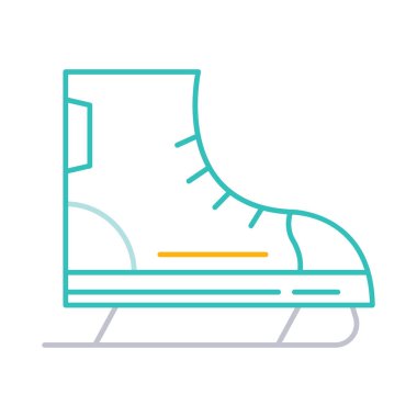 buz pateni ayakkabı düz simgesi beyaz arka plan, vektör, illüstrasyon izole 